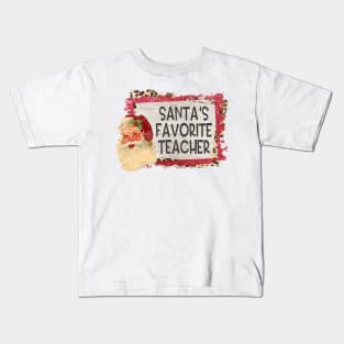 Santa's Favorite Teacher Kids T-Shirt